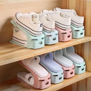 10-Pack Adjustable Plastic Shoe Racks – Space-Saving & Durable