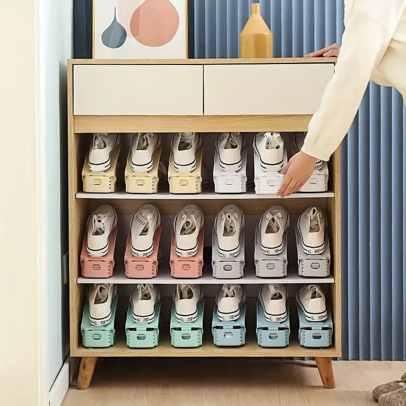 10-Pack Adjustable Plastic Shoe Racks – Space-Saving & Durable