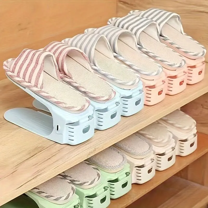10-Pack Adjustable Plastic Shoe Racks – Space-Saving & Durable