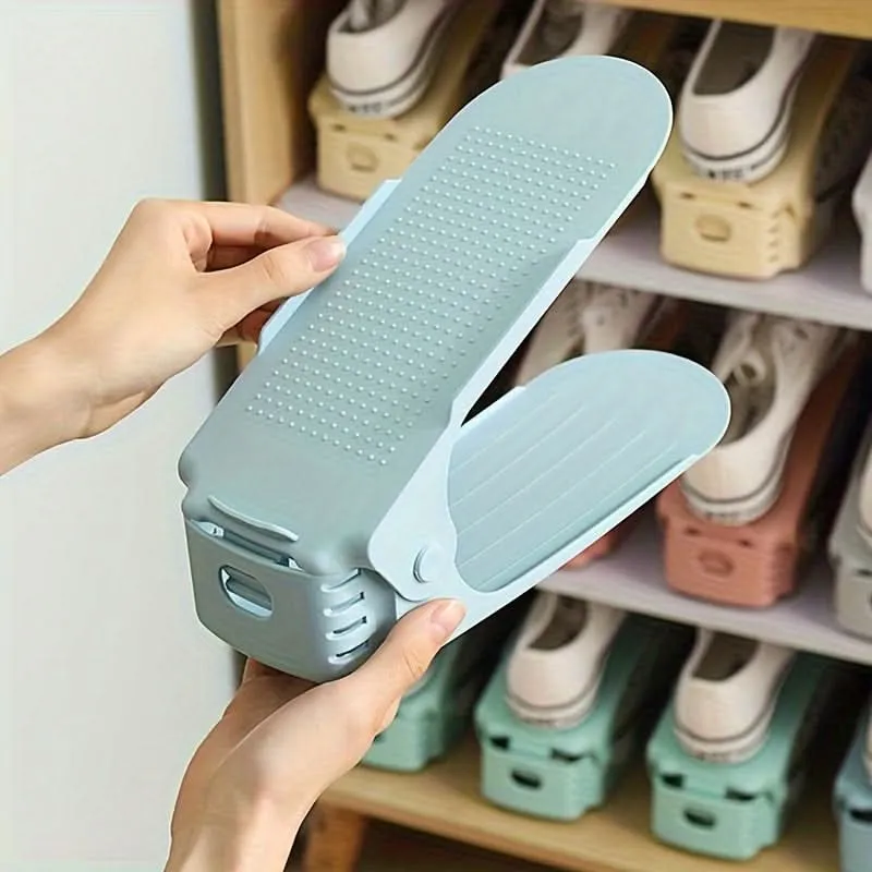 10-Pack Adjustable Plastic Shoe Racks – Space-Saving & Durable