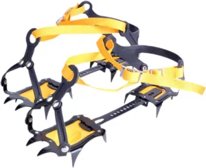 10 Tooth Ice Crampons Snow Grippers Nonslip Versatile Adjustable Mountaineering Cleats for Climbing Outdoor Activities Hiking