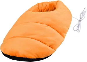 1Pc Heated Foot Warmer Shoes Plush Heating Slippers for Winter Comfort Fast Heating Technology Promote Cozy and Soft for Home and Office Use