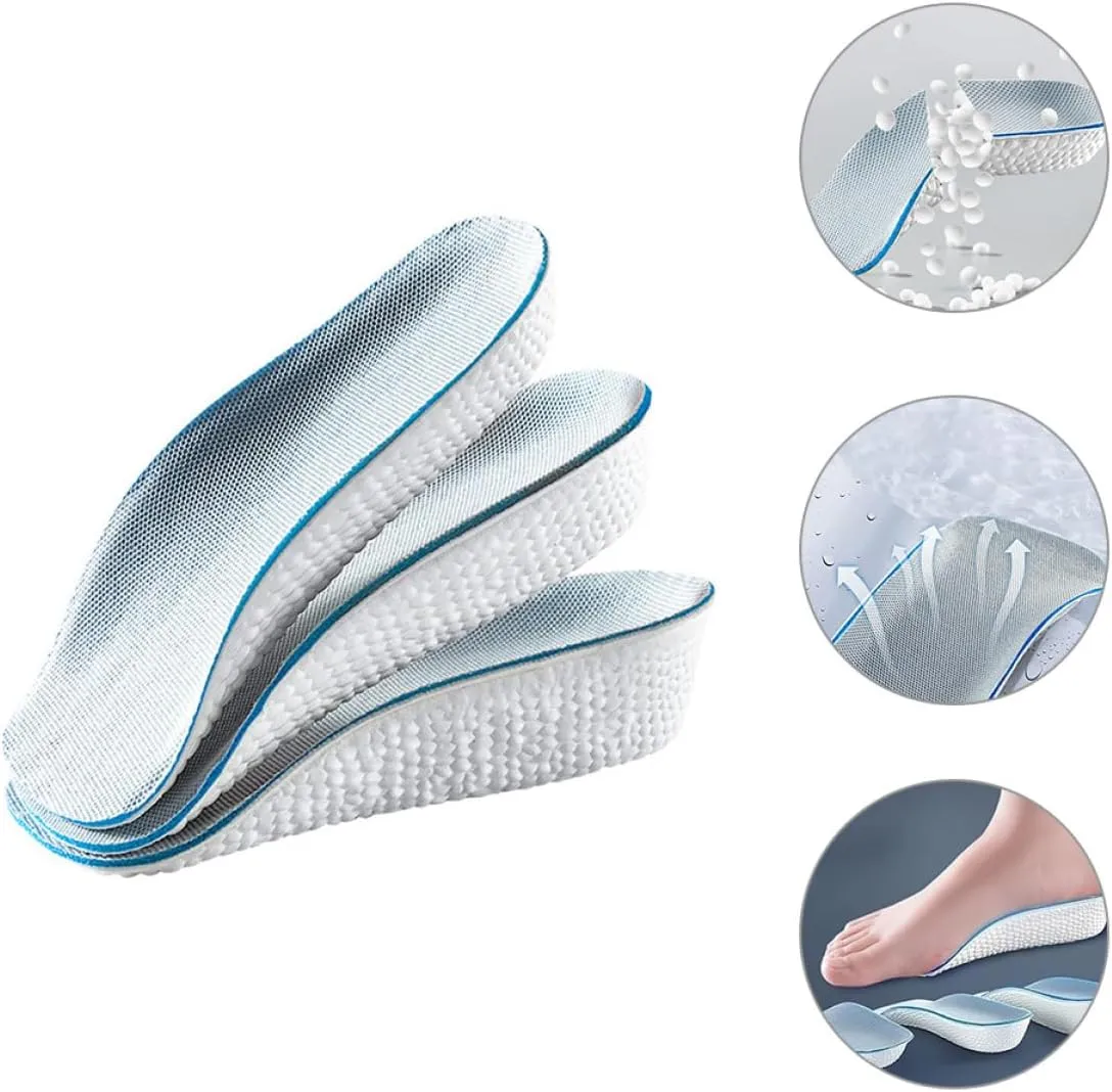1set Height Increase Insoles for Men and Women Arch Support Shoe Inserts Breathable Insoles for and Sports Reusable Soft Foot Inserts for Reduced Fatigue 3pairs