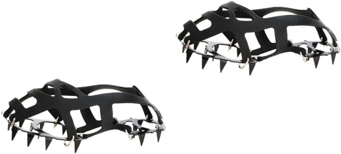 2 Pairs Elderly Boys and Girls Safe Walk Non-Slip Snow and Ice Shoe Covers 18 Tooth Silicone Ice Climbing Equipment Easy to