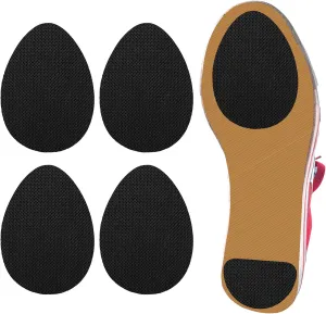 2 Pairs Non-Slip Shoes Pads Adhesive Silicone Shoe Sole Protectors Anti-Slip Shoe Grips on Bottom of Shoes (Black)