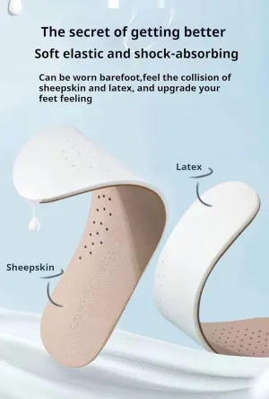2 Pairs Sheepskin Latex Insoles for Kids,Replacement Lambskin Shoe Inserts for Childern,Super Soft Sport Feet Cushions,Trimmable and Resuable