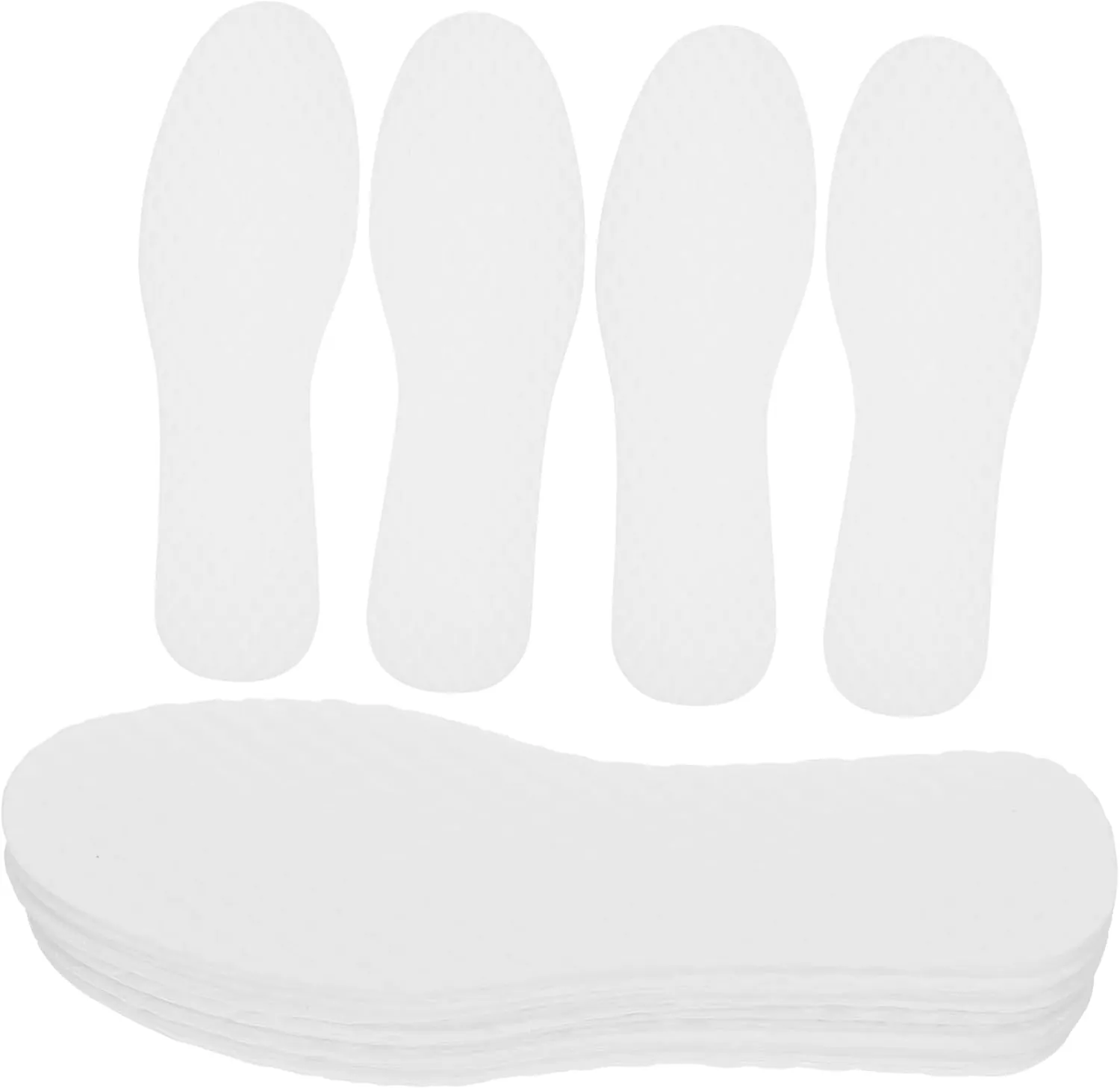 20 Pack Anti-Sweat Shoe Insoles for Women Men Breathable Absorbent Liners for Sneakers Running Shoes Arch Support Thin Comfortable White Paper Insoles