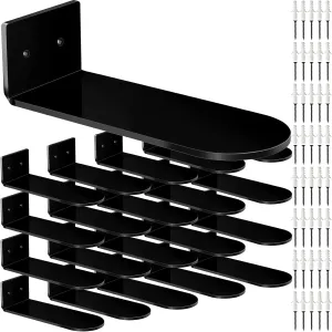 20 Pieces Acrylic Shoe Wall Shelf Floating Shoe Display Shelf Easy to Install Sneaker Shelves Wall Mounted for Collectible Collections, Includes Cross Screws, Expansion Tubes (Black, Medium)