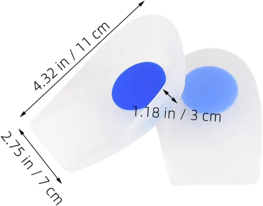 2pcs Silicone Heel Cups Comfortable Shoe Lift Pads for Men Women Durable Heel Protectors for All Shoe Styles Elastic Gel Inserts for Relief Support
