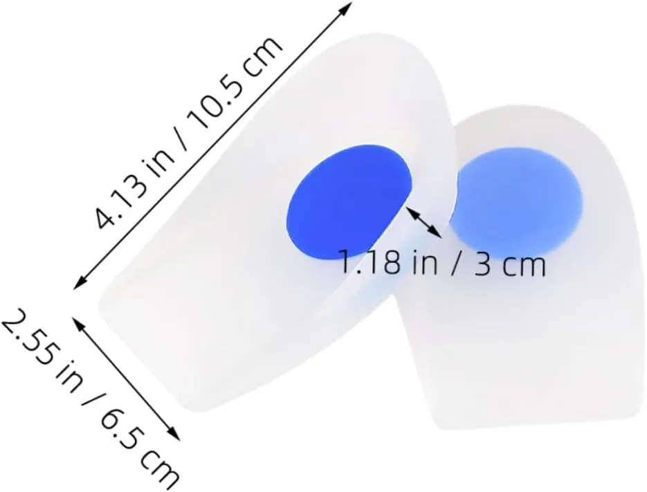 2pcs Silicone Heel Inserts for Comfort Support Shaped Massage Pads for Men Women Height Increase Insoles for All Shoe Styles Durable Non Deforming Heel Socks