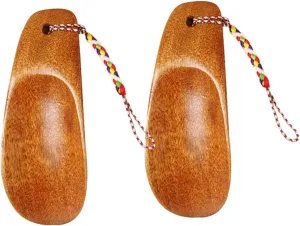 2Pcs Wooden Shoehorn Tool Smooth and Shoe Lifters for Easy Wear Accessory for Men and Seniors Natural Material for Dress Shoes