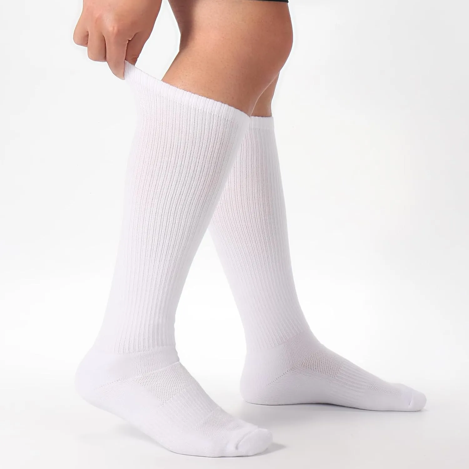 3 Pairs Over the Calf Socks for Men Women Cushioned Work Boot Socks Knee High Tube Socks