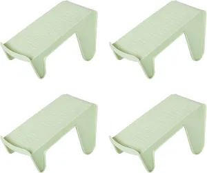 4 Pcs Shoe Slots Organizer Shoe Organizer Space Saver Non-Slip Double Layer Shoe Stacker for Closet Shoe Shelf Shoe Stack (Green, M)