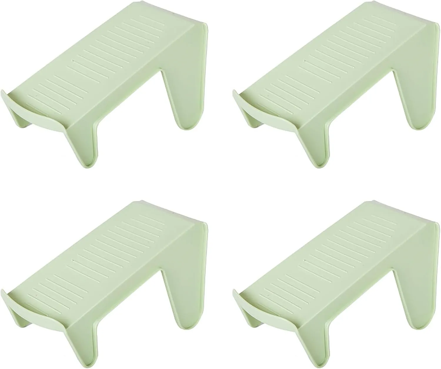 4 Pcs Shoe Slots Organizer Shoe Organizer Space Saver Non-Slip Double Layer Shoe Stacker for Closet Shoe Shelf Shoe Stack (Green, M)