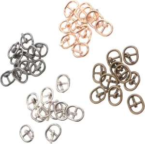 40Pcs Mini Belt Fasteners for Dolls Durable Alloy Doll Dress Buckles for DIY Doll Clothing Accessories Suitable for High Heeled Shoes and Sandals Mixed Color