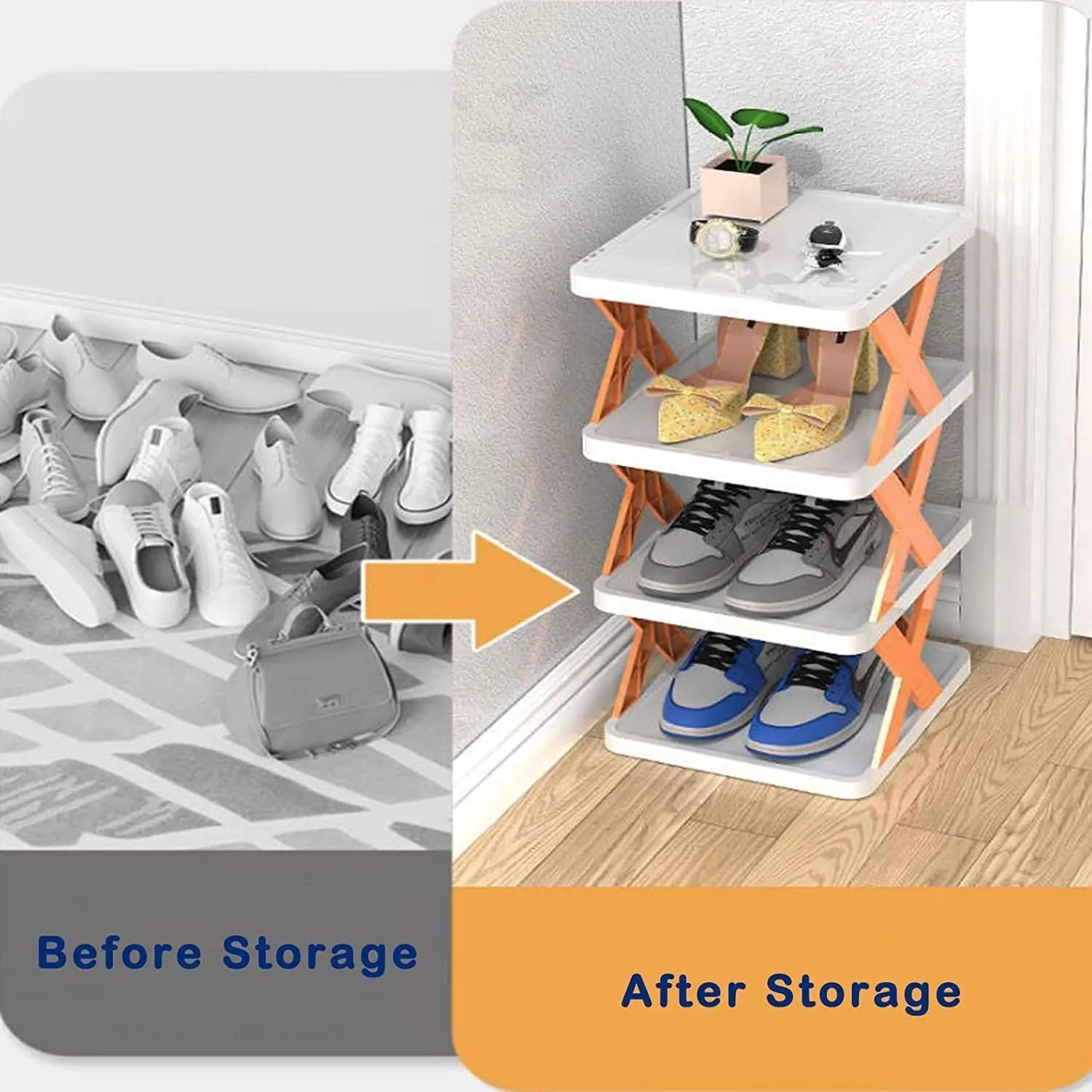 5 Tier Shoes Stand Shoe Tower Rack Suit For Small Spaces