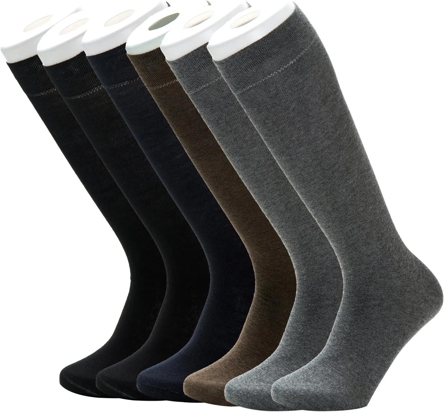 7DayOtter 98% Cotton Rich Dress Socks for Business Mens Womens Casual Socks 6Pack