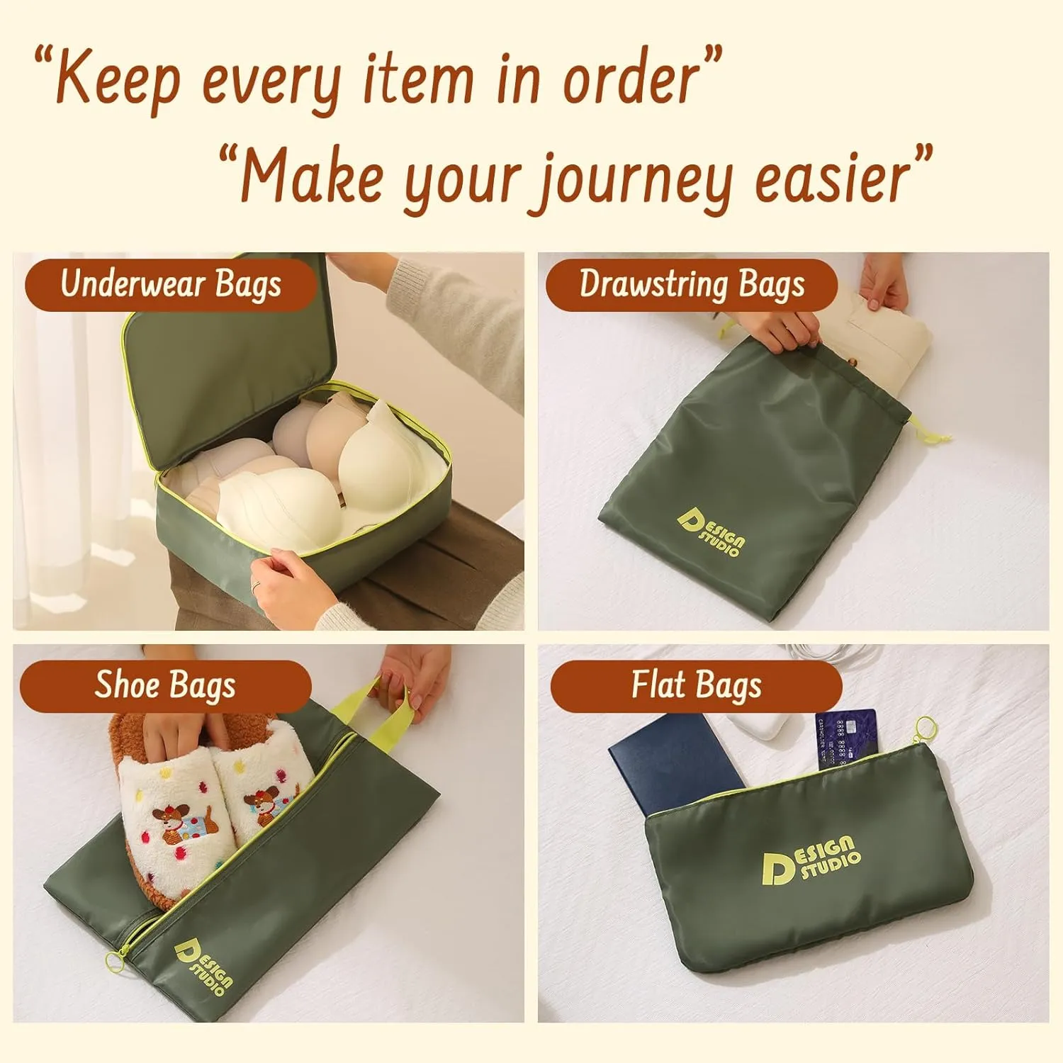 8 Set Packing Cubes for Travel Suitcase Organizer Bags Luggage Packing Cubes Set Travel Essentials Accessories Gifts for Women