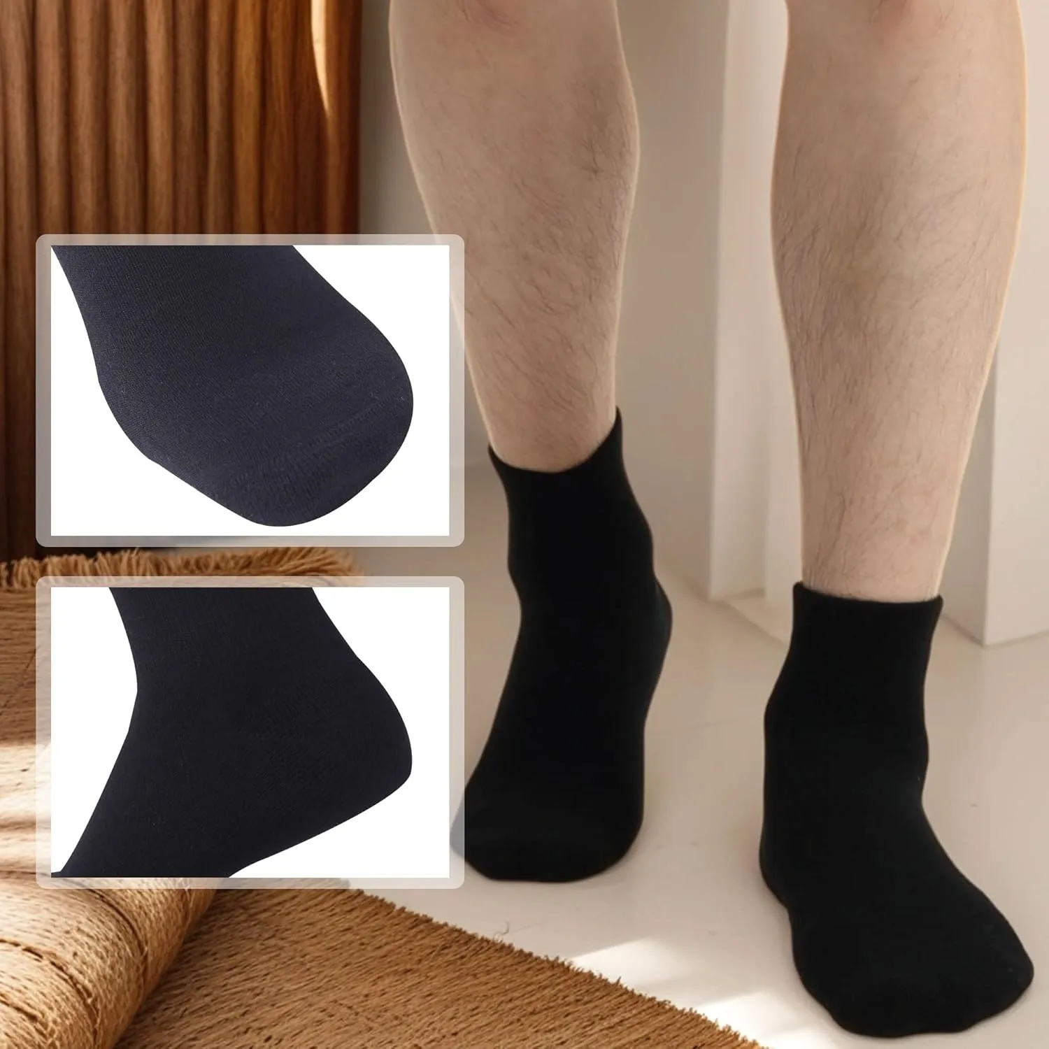 90% Merino Wool Socks for Men Women, Soft Thin Ankle Socks for Athletic Running Hiking Cycling 3 Pairs