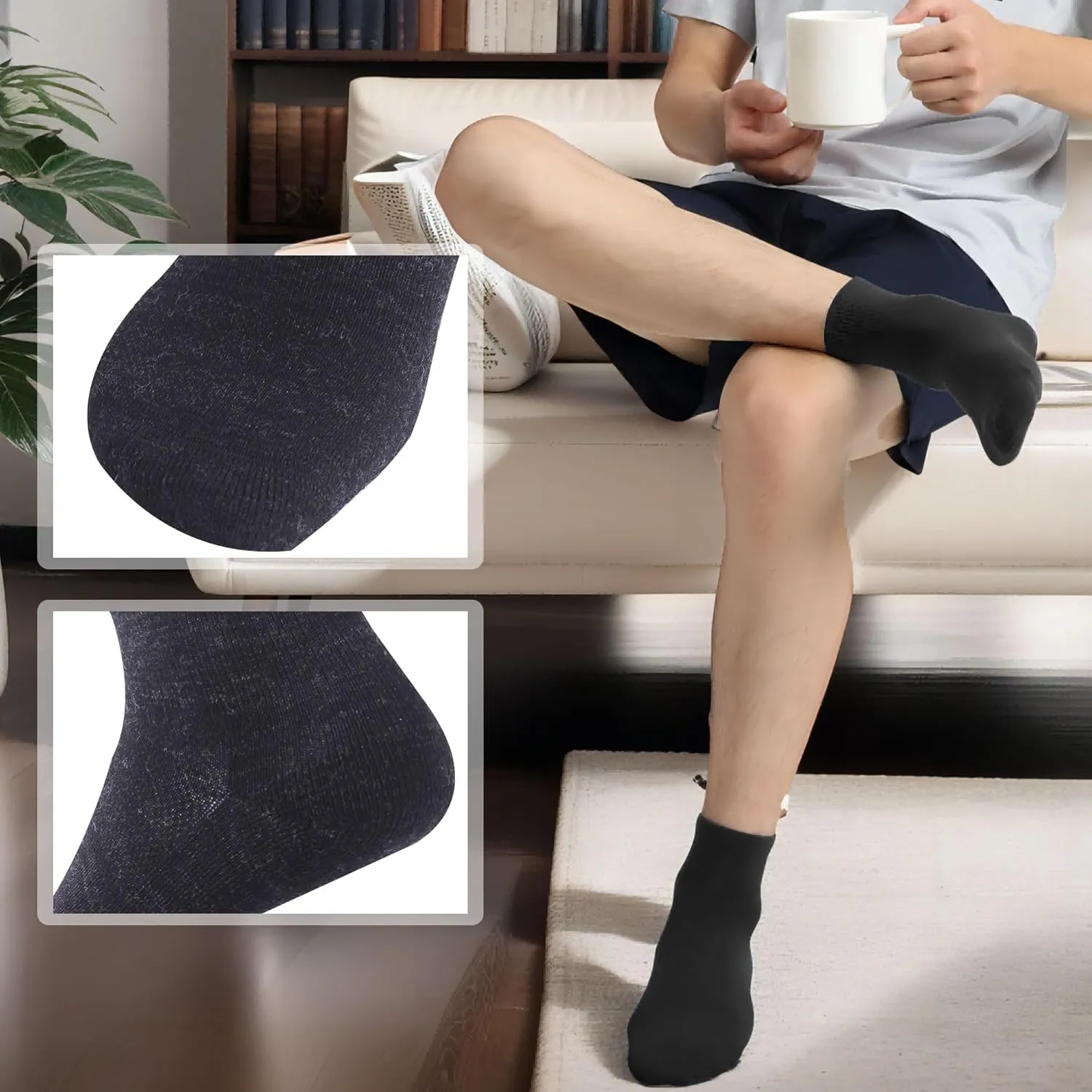 90% Merino Wool Socks for Men Women, Soft Thin Ankle Socks for Athletic Running Hiking Cycling 3 Pairs