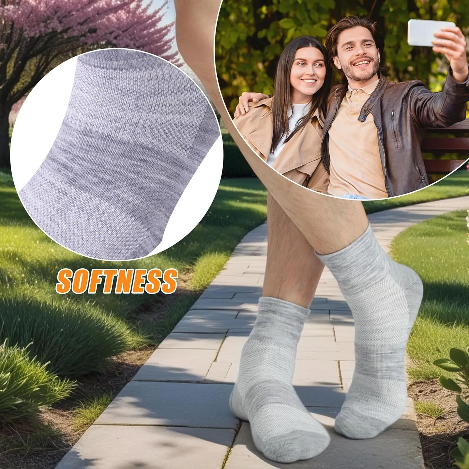 90% Merino Wool Socks for Men Women, Soft Thin Ankle Socks for Athletic Running Hiking Cycling 3 Pairs