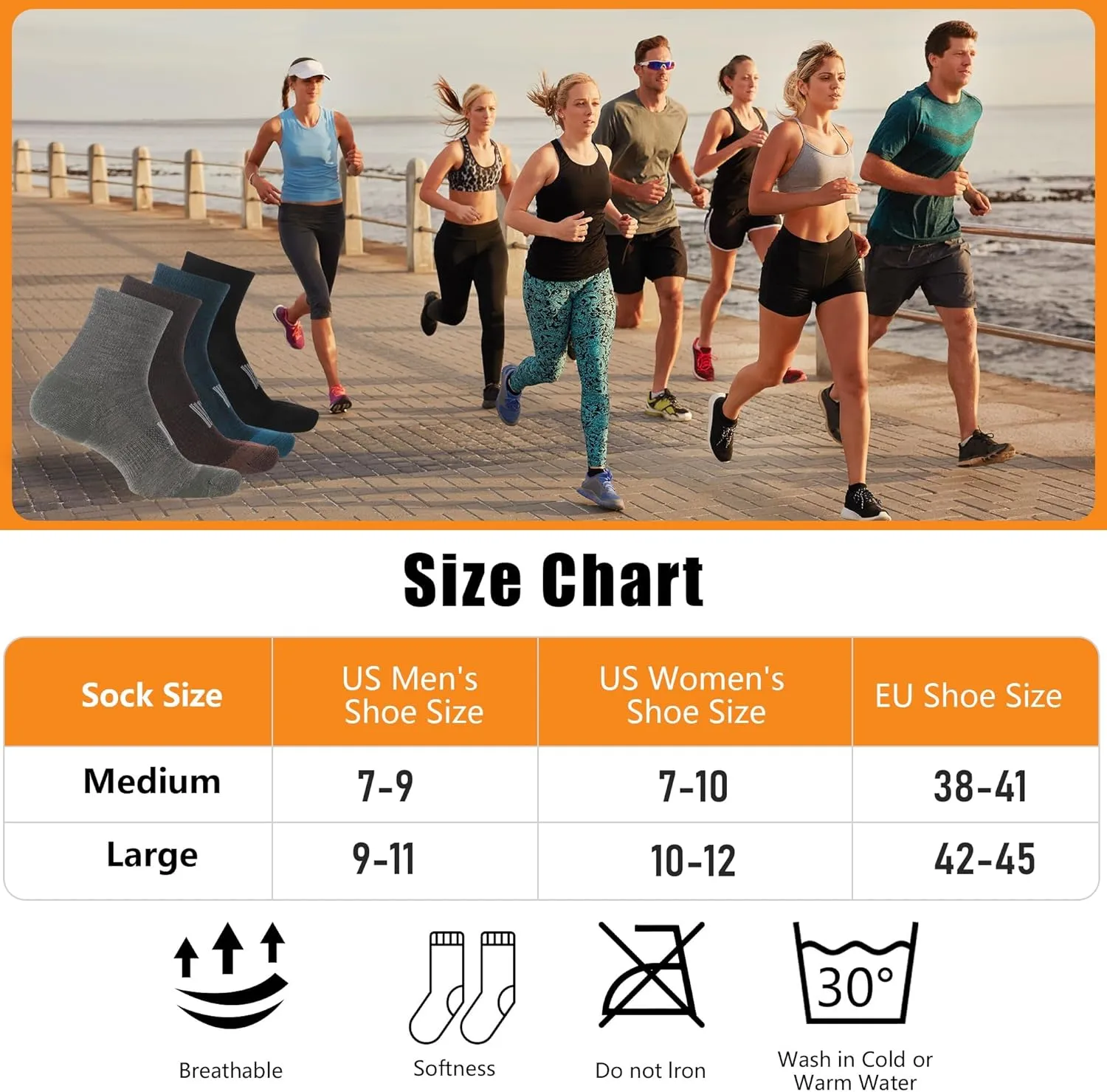 90% Merino Wool Socks for Men Women, Soft Thin Ankle Socks for Athletic Running Hiking Cycling 3 Pairs