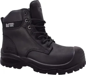 Ad Tec 6" Heavy Duty Waterproof Safety Work Boots For Men - Composite Toe, Durable Leather With Slip Resistant Rubber Outsole