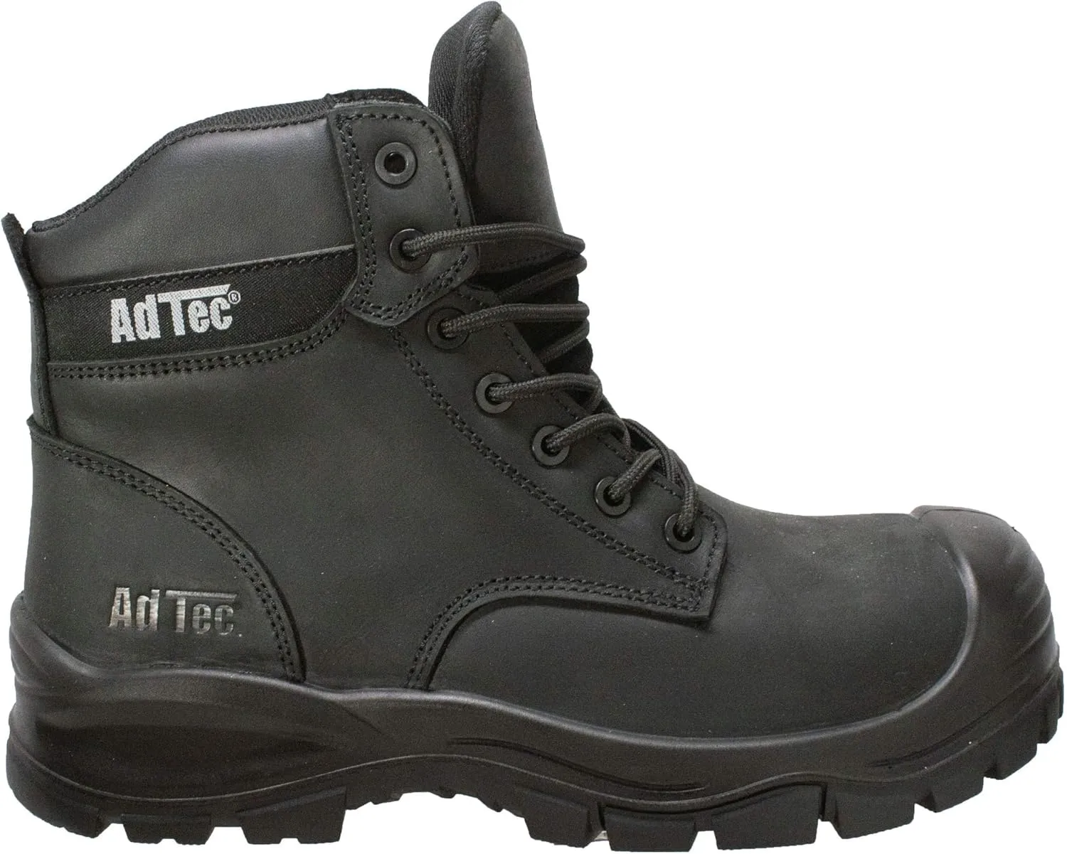 Ad Tec 6" Heavy Duty Waterproof Safety Work Boots For Men - Composite Toe, Durable Leather With Slip Resistant Rubber Outsole