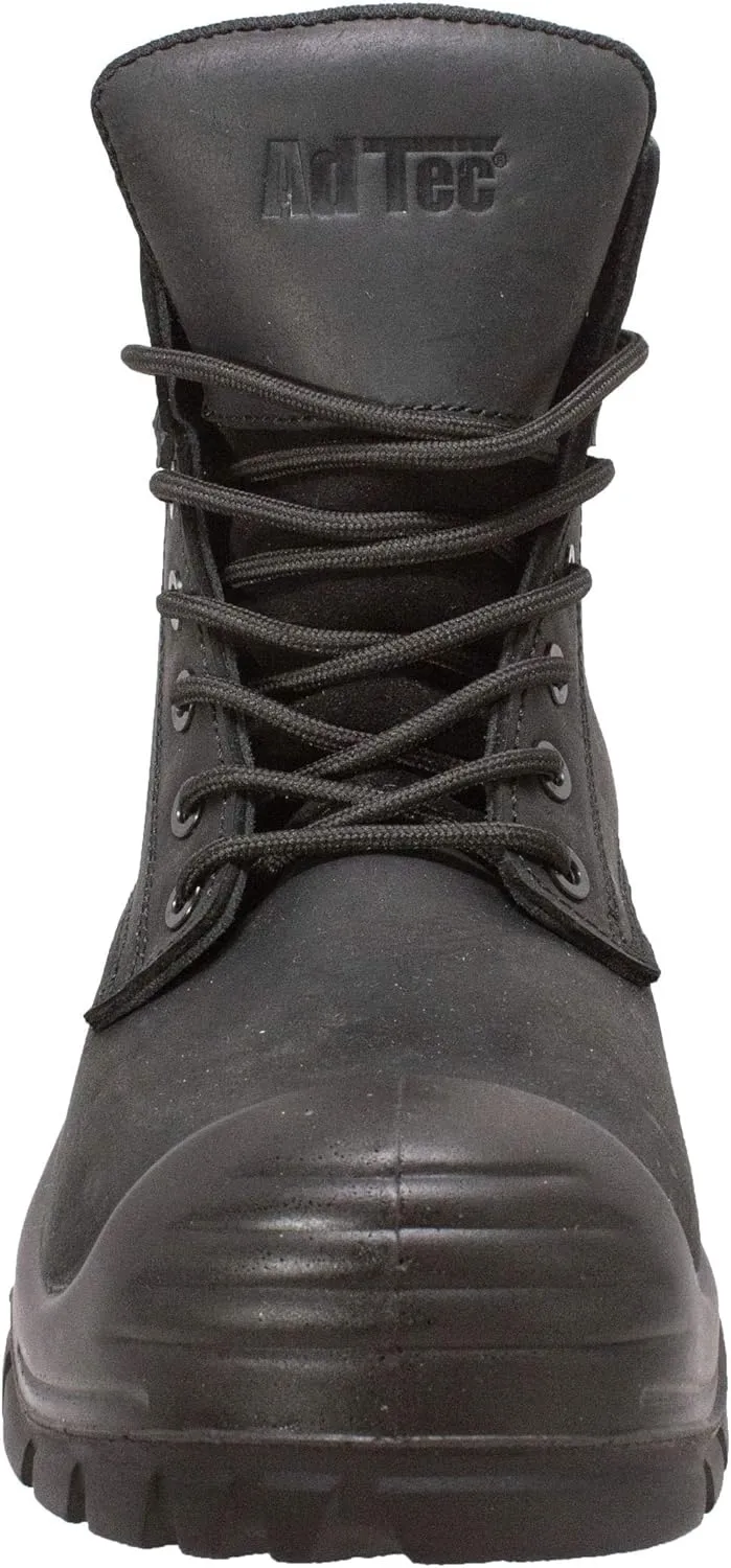 Ad Tec 6" Heavy Duty Waterproof Safety Work Boots For Men - Composite Toe, Durable Leather With Slip Resistant Rubber Outsole