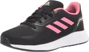 adidas Runfalcon 2.0 Running Shoe, Black/Rose Tone/Pulse Yellow, 6.5 US Unisex Big Kid