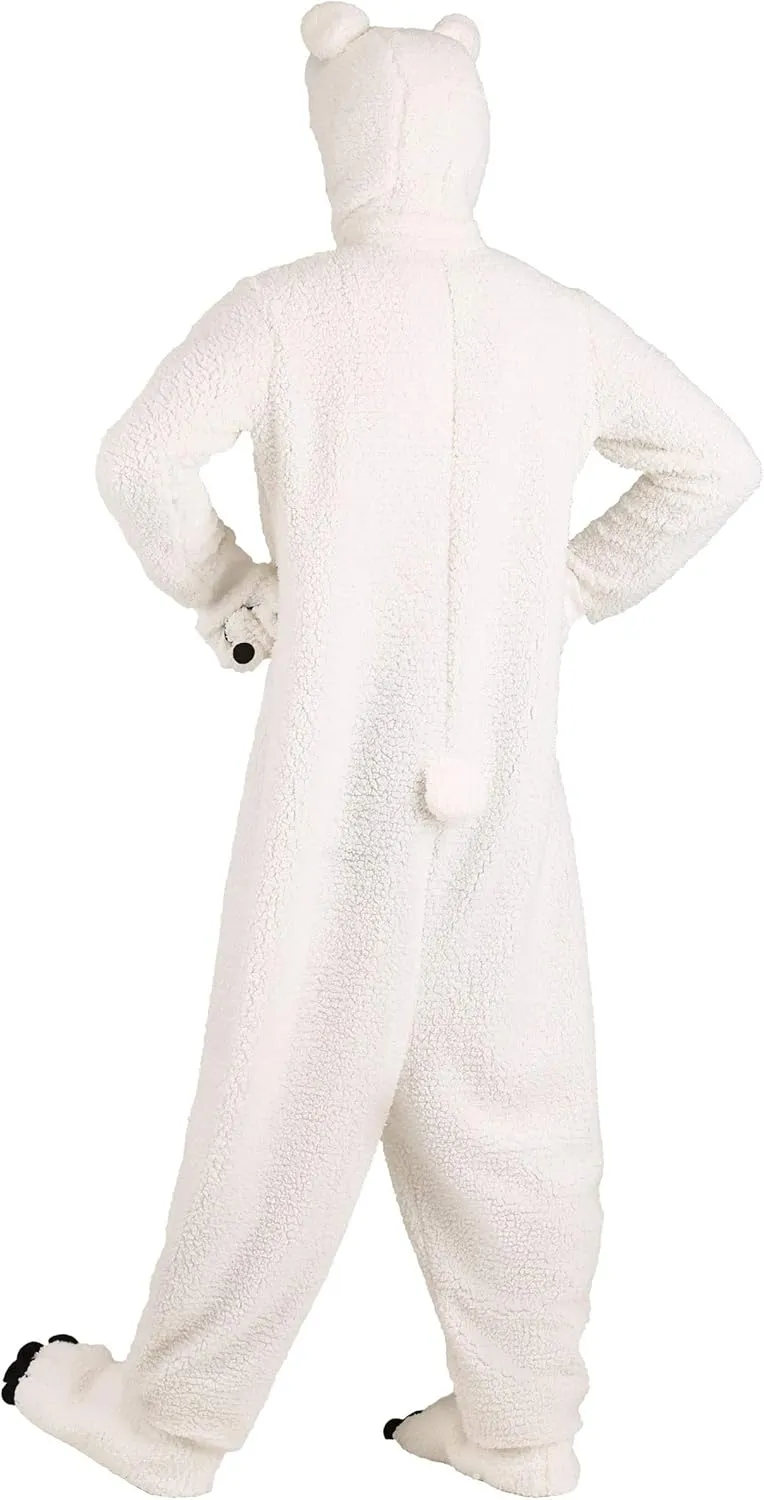 Adult Arctic Polar Bear Costume - Bodysuit with Hood, Mitts, and Shoe Covers