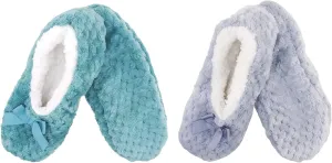 Adult Super Soft Warm Cozy Fuzzy Tie Dye Slippers Non-Slip Lined Socks, Indoor Travel Home Slippers, 2 Pairs