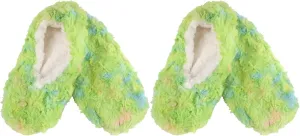 Adult Super Soft Warm Cozy Fuzzy Tie Dye Slippers Non-Slip Lined Socks, Indoor Travel Home Slippers, 2 Pairs