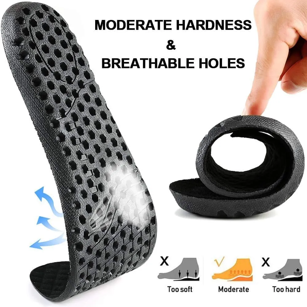 Ailaka Elastic Shock Absorbing Height Increasing Sports Shoe Insoles, Soft Breathable Honeycomb Orthotic Replacement Inserts for Men & Women