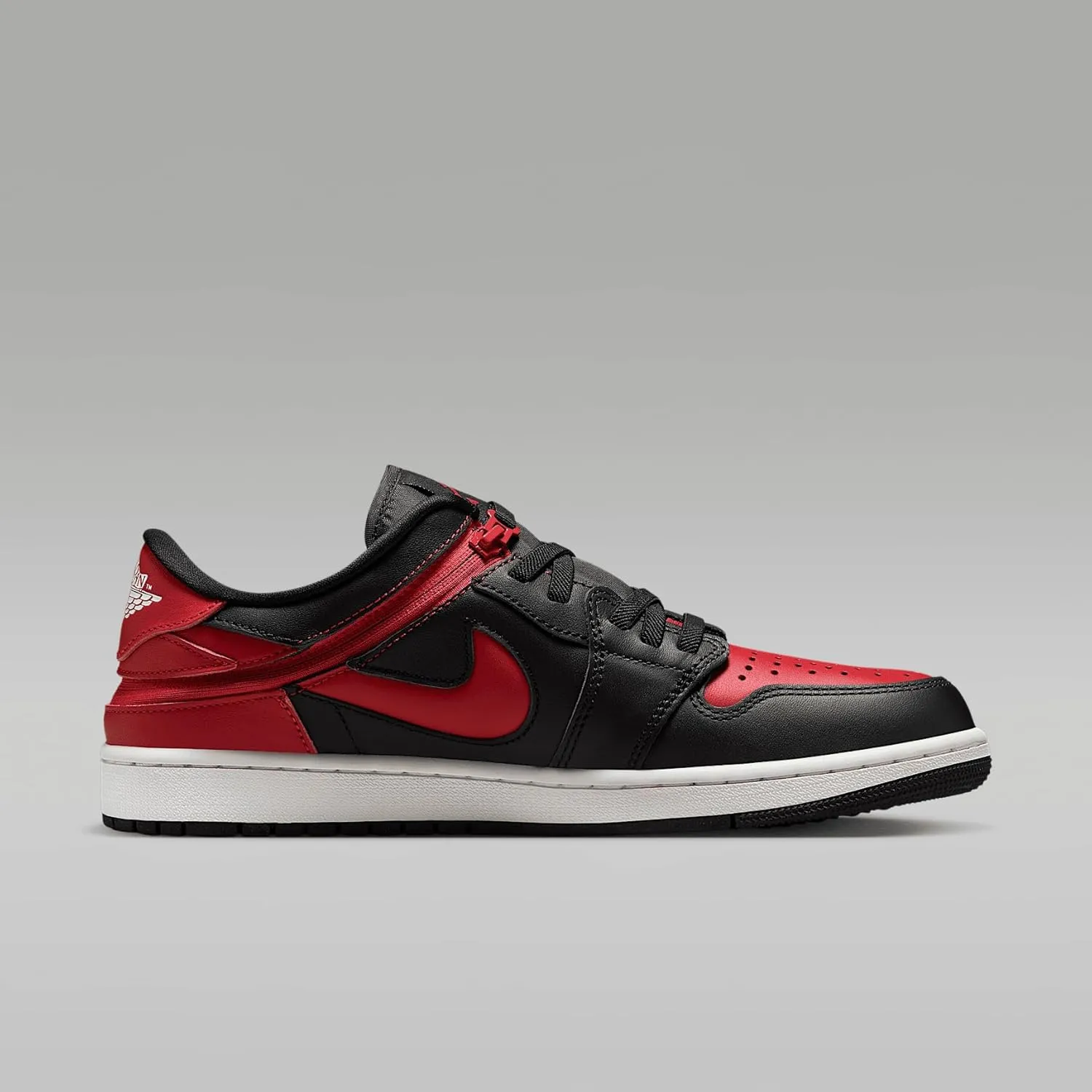 Air Jordan 1 Low FlyEase Men's Easy On/Off Shoes (DM1206-067, Black/Summit White/Varsity Red)