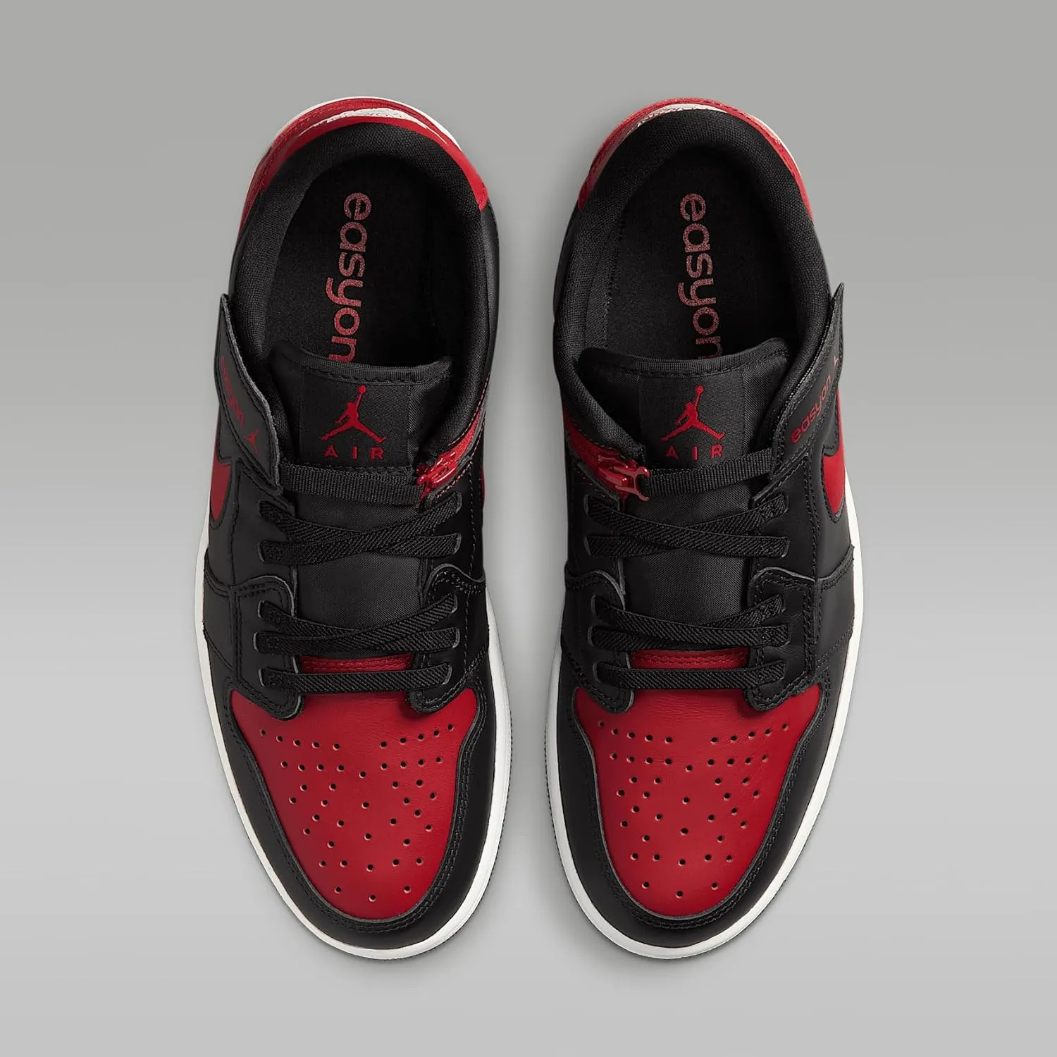 Air Jordan 1 Low FlyEase Men's Easy On/Off Shoes (DM1206-067, Black/Summit White/Varsity Red)