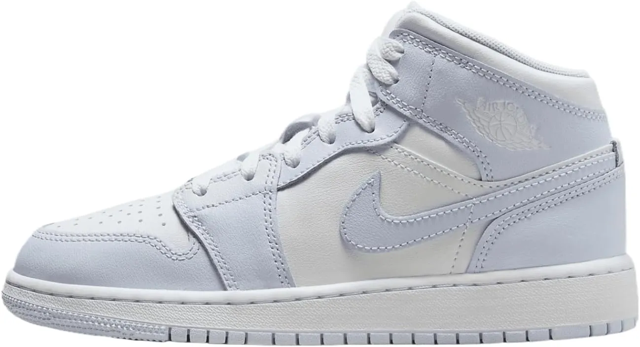 Air Jordan 1 Mid Big Kids' Shoes (FD8780-400, Cobalt Bliss/Neutral Grey/White) Size 4.5
