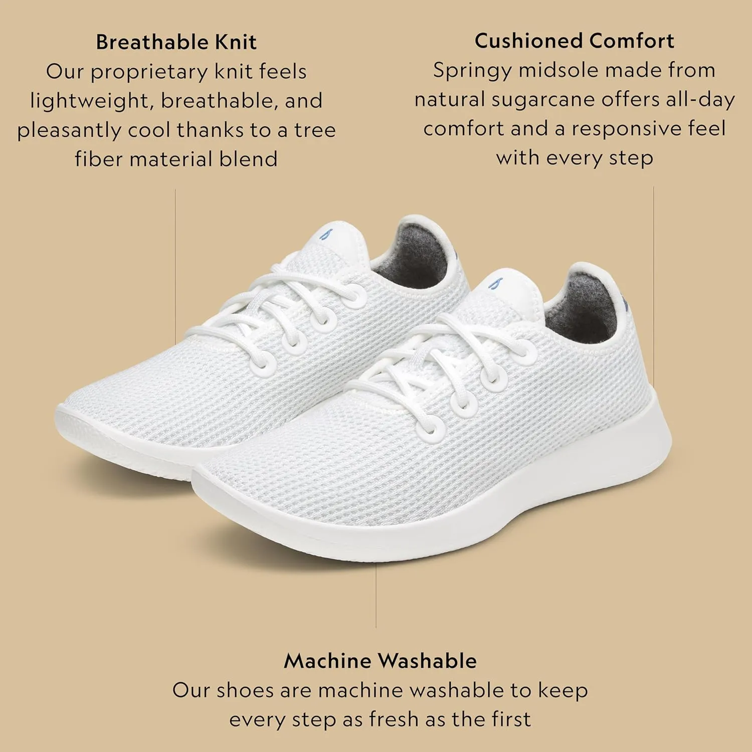 Allbirds Women’s Tree Runners Everyday Sneakers, Machine Washable Shoe Made with Natural Materials