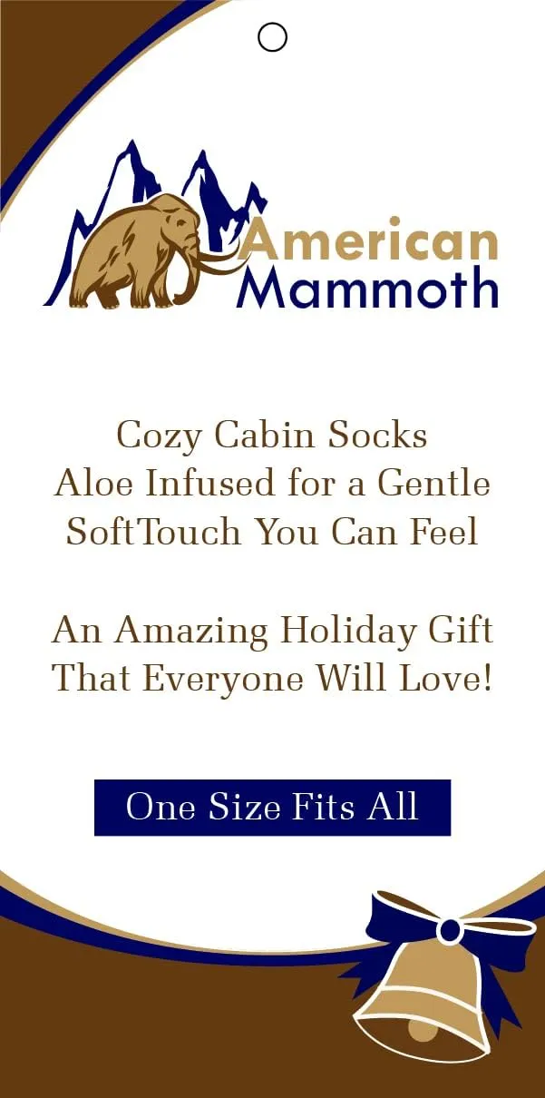 American Mammoth 3 Pairs Cozy Cabin Socks for Women - Aloe Infused Fuzzy Fluffy Comfortable Socks