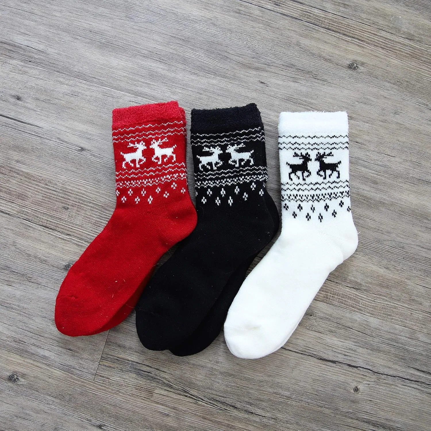 American Mammoth 3 Pairs Cozy Cabin Socks for Women - Aloe Infused Fuzzy Fluffy Comfortable Socks