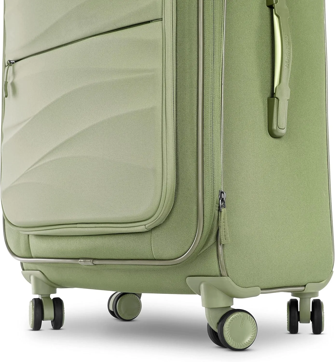 American Tourister Cascade Softside Expandable Luggage with Spinner Wheels, Sage Green, 28-Inch