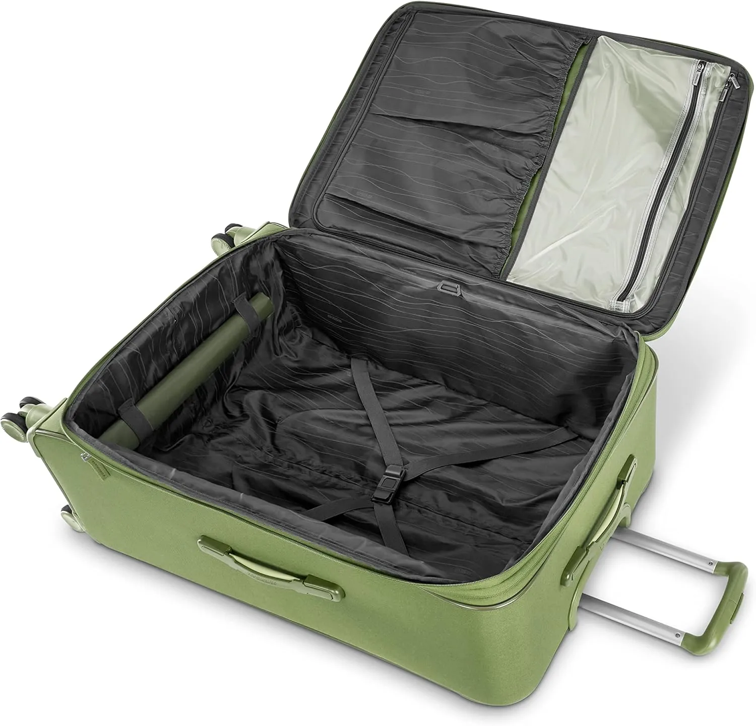 American Tourister Cascade Softside Expandable Luggage with Spinner Wheels, Sage Green, 28-Inch