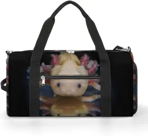 Animal Axolotl Sports Gym Bag With Shoes Compartment Lightweight Duffel Carryon Overnight Travel Pack