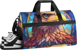 Animal Gym Bag for Men- 43L large Duffle Bag for Travel, Eagle Travel Bag with Shoe Compartment-Personal Item Travel Bag Weekender Bags for Women