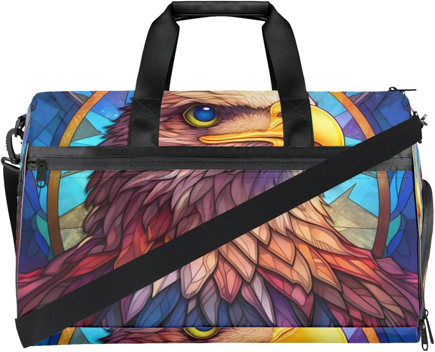 Animal Gym Bag for Men- 43L large Duffle Bag for Travel, Eagle Travel Bag with Shoe Compartment-Personal Item Travel Bag Weekender Bags for Women