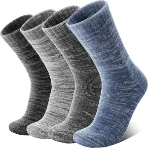 Anlisim Merino Wool Warm Boot Hiking Socks Thermal Extra Thick Winter Cozy Crew Comfy Cushioning Work Women Men Socks 4 Pairs