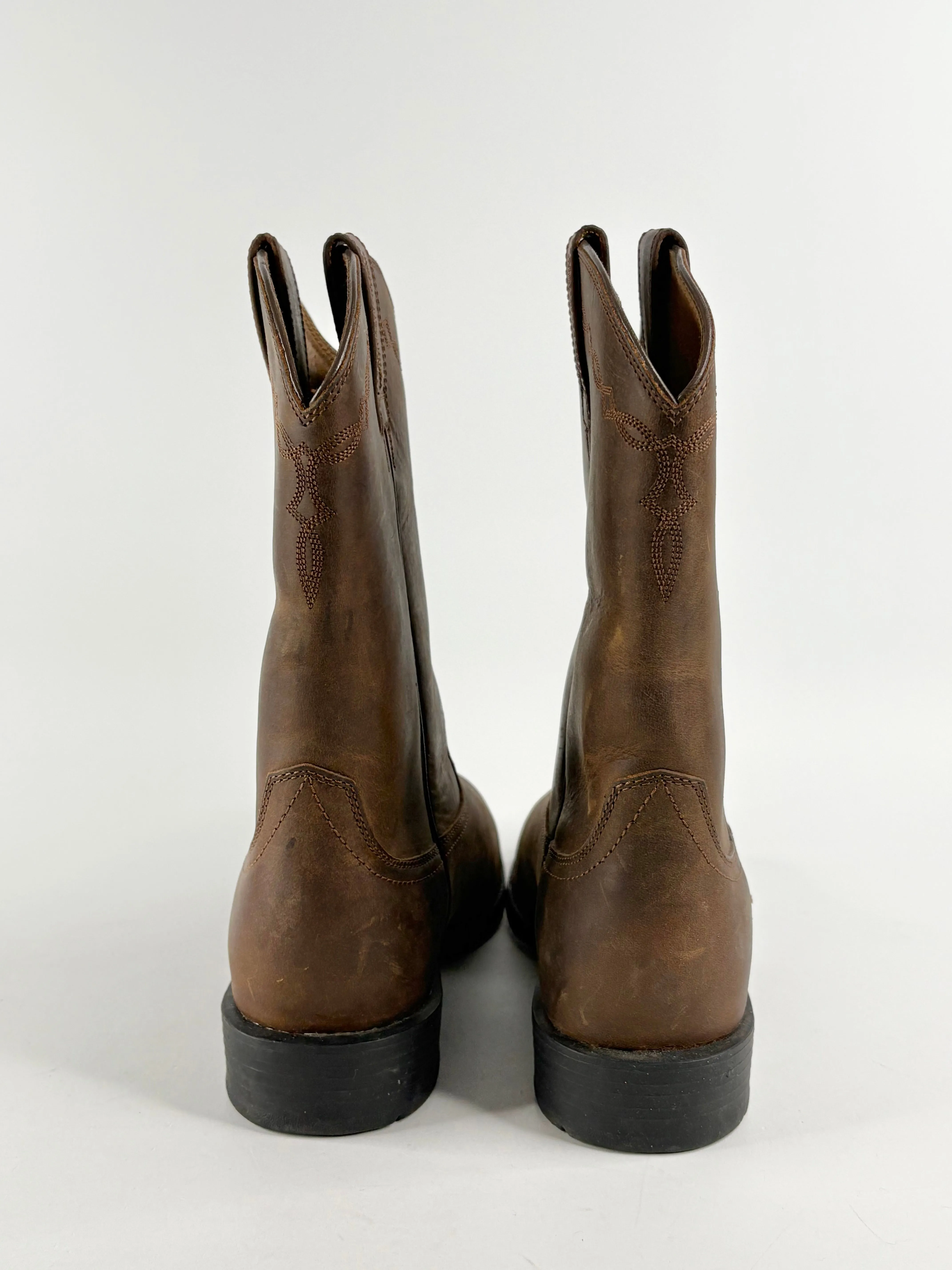 Ariat Brown Leather Heritage Roper Cowboy Boots - EU41