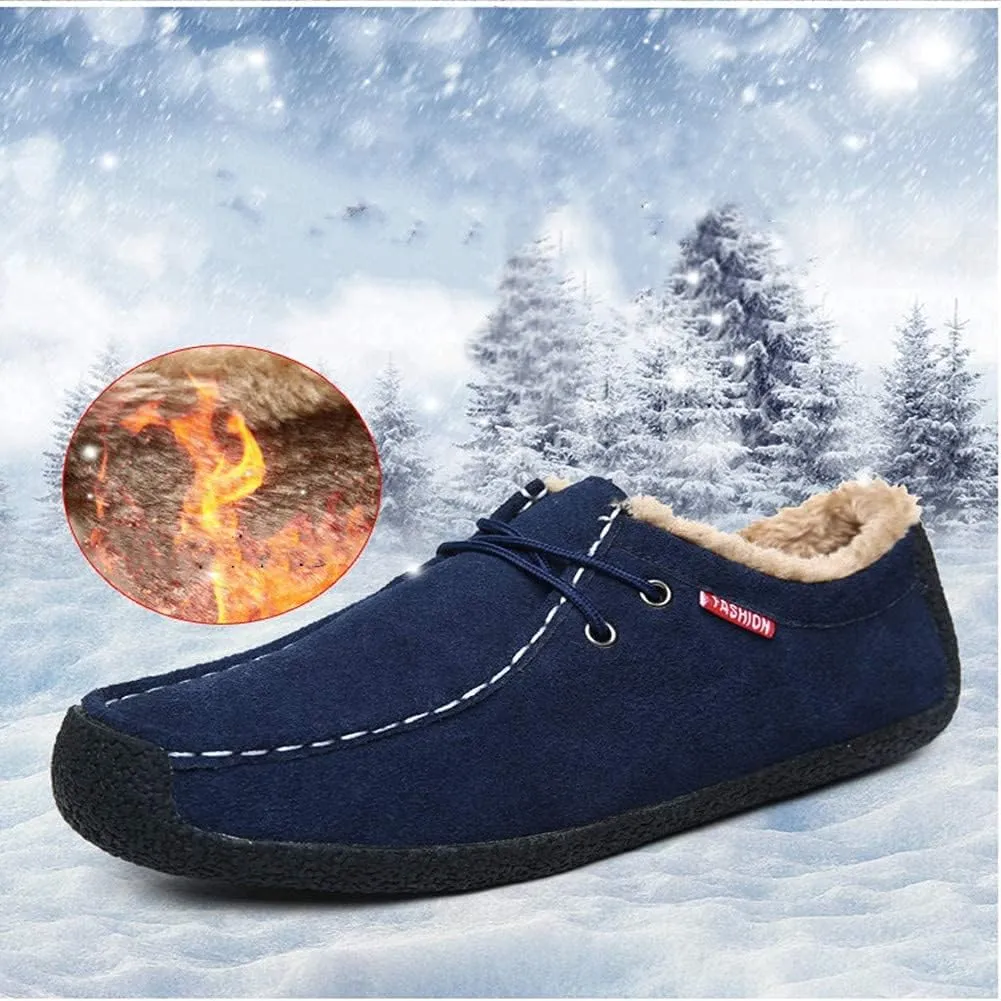 Asifn Men Slip On Moccasin Slippers Loafers Suede Indoor Outdoor Boat Shoes Casual Fuzzy Comfy Wool-blend Memory Foam