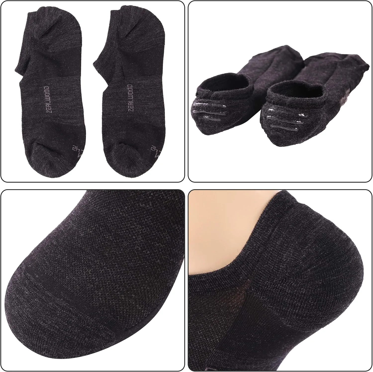 Athletic Running Socks, ZEALWOOD Unisex Merino Wool Anti-blister Cushion Hiking Socks,1/3 Pairs
