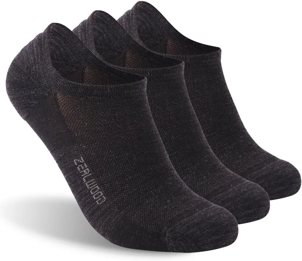 Athletic Running Socks, ZEALWOOD Unisex Merino Wool Anti-blister Cushion Hiking Socks,1/3 Pairs